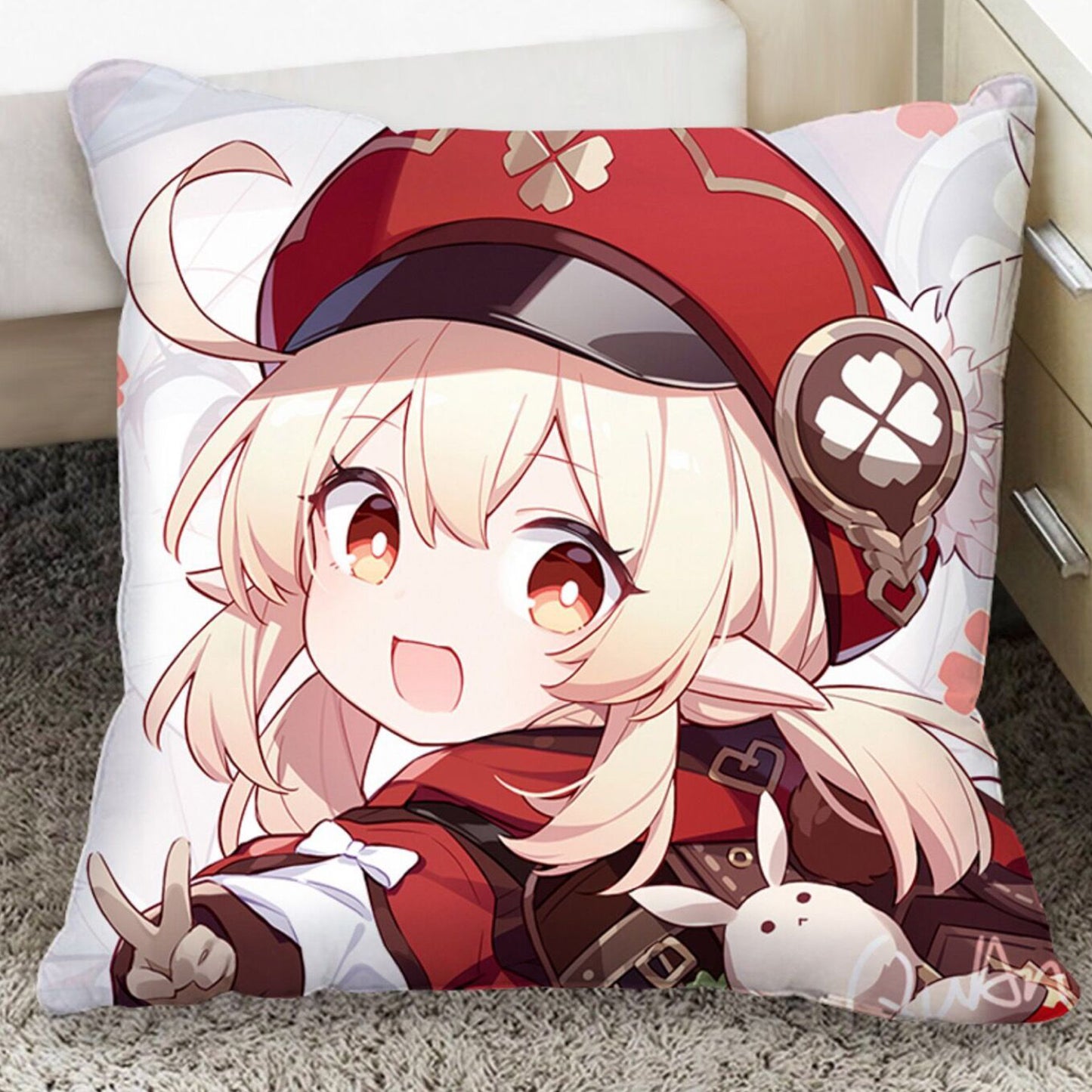 Custom full-printed pillow featuring an adorable anime character.