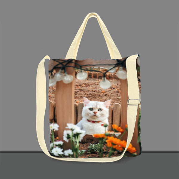 Custom Crossbody Tote - Large Crossbody Bag - HD Print Personalized Crossbody Bag - Family / Pet Photo Print on Bag