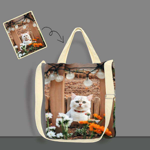 Custom Crossbody Tote - Large Crossbody Bag - HD Print Personalized Crossbody Bag - Family / Pet Photo Print on Bag