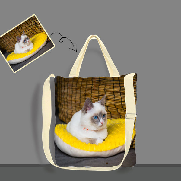 Custom Crossbody Tote - Large Crossbody Bag - HD Print Personalized Crossbody Bag - Family / Pet Photo Print on Bag