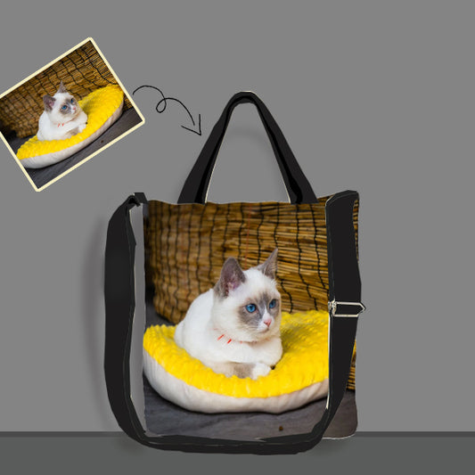 Custom Crossbody Tote - Large Crossbody Bag - HD Print Personalized Crossbody Bag - Family / Pet Photo Print on Bag